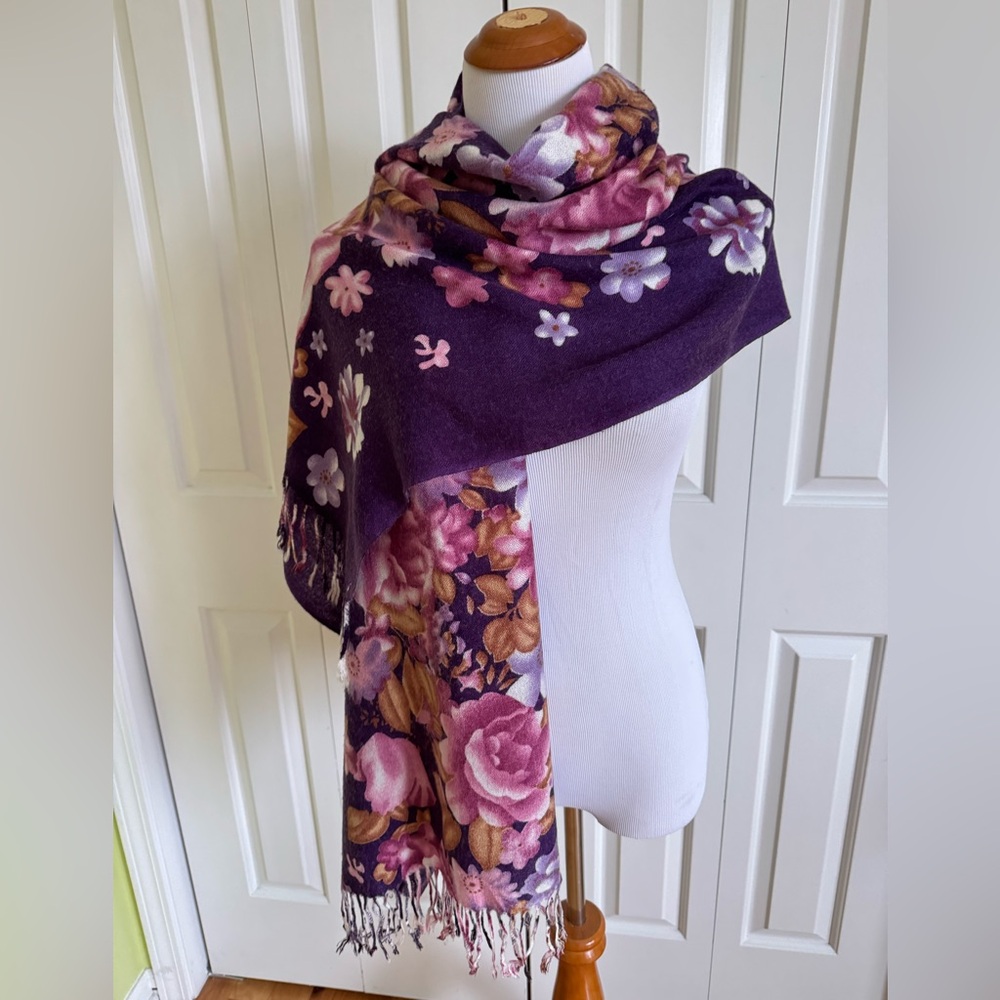 Purple Floral Women Scarf